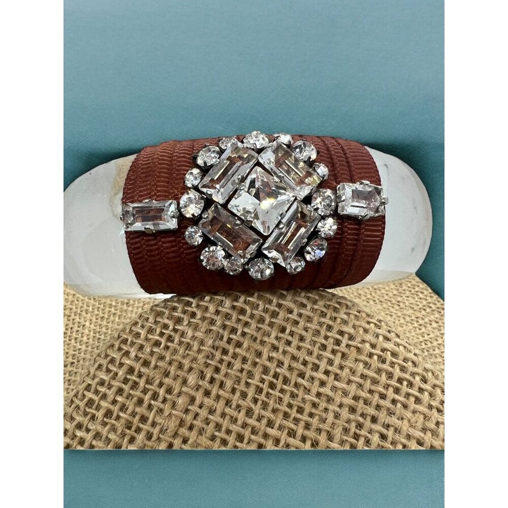 Rada Italy Anthropologie Amadea Bangle Bracelet Chunky Crystal Size 8 Funky NWOT